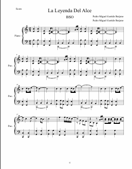 Portada — La leyenda del alce, partitura para piano